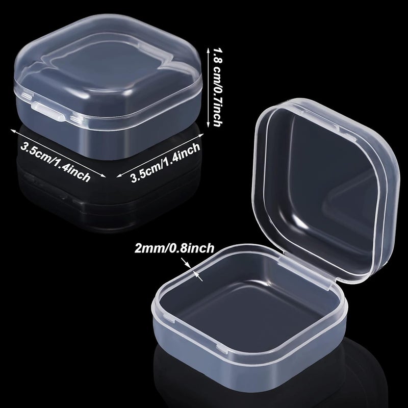 Jetec 6 Pieces Mini Plastic Clear Beads Storage Containers Box for Collecting Small Items, Beads, Jewelry, Business Cards, Game Pieces, Crafts (1.4 x 1.4 x 0.7 Inch) - Image 2