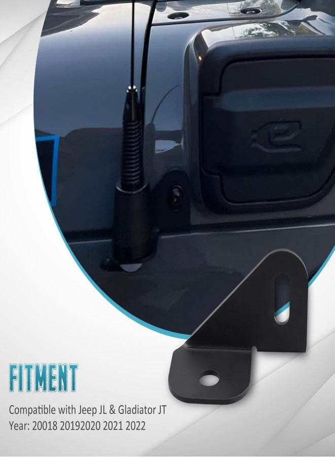 Globled Jl Antenna Mount Driver Side Cb Radio Driver'S Mounting Bracket Front Near The Hood Holder Compatible With Jeep Wrangler Jlu & Gladiator Jt 2018-2023 - Image 5