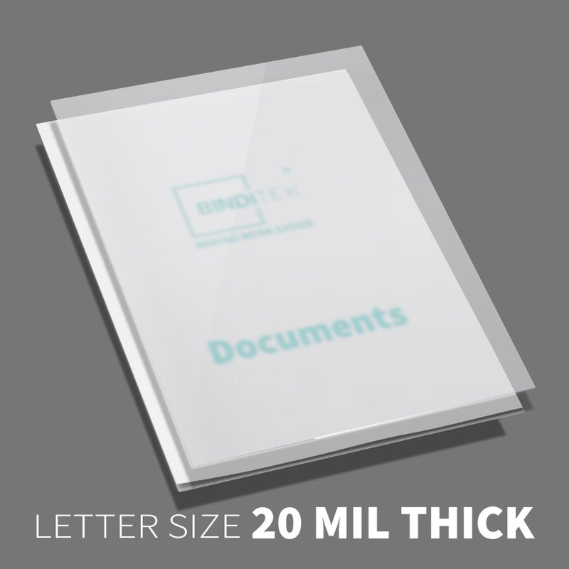 Binditek 50 Pack 20 Mil Frosted Polycover, Semi-Transparent Binding Covers, 8-1/2 x 11 Inches, Lightly Textured Sand Finish, Square Corners, Unpunched - Image 2