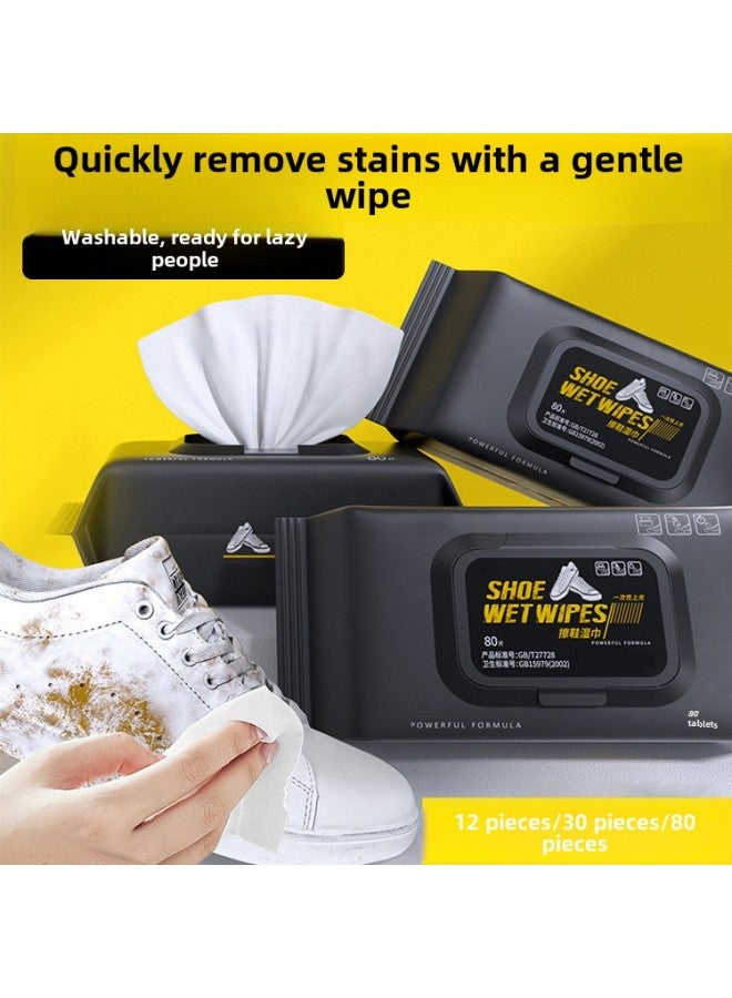 Generic No Washing Small White Shoes Cleaning Artifact Shoes Wipes White Shoes Cleaning Agent Sneaker Shoes Cleaning Agent Manufacturers-Color:1 Pack [12 Pieces]  - Image 2