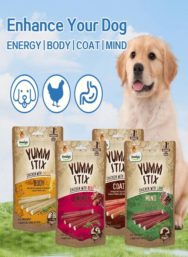 Dentalight - Yumm Stick مكافآت للكلاب، دجاج حقيقي مع لحم بقري، مكافآت غنية بالبروتين لدعم الطاقة (50 غرام، لحم بقري) - Image 5