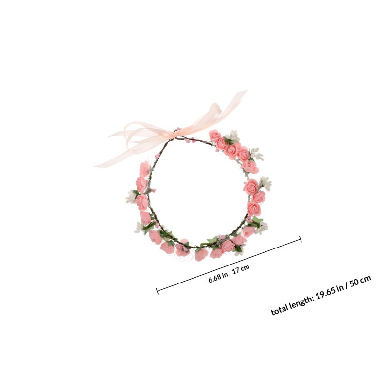 Floral Headband Flower Headband Wedding Floral Hair Accessory Photoshoots Beach Photography Prop for Brides and Bridesmaids - Image 2