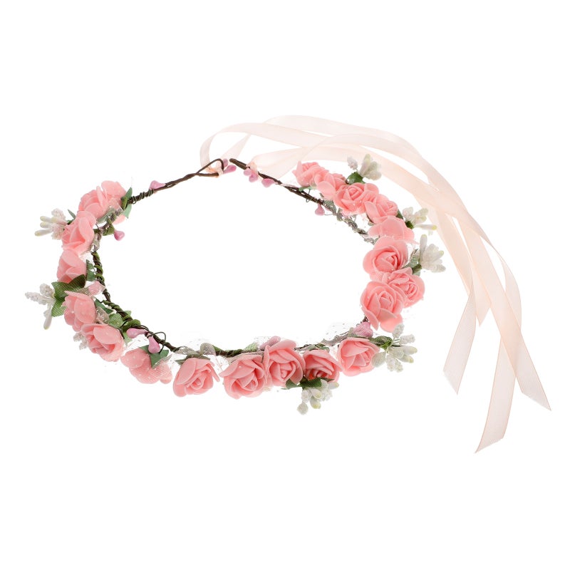Floral Headband Flower Headband Wedding Floral Hair Accessory Photoshoots Beach Photography Prop for Brides and Bridesmaids - Image 1