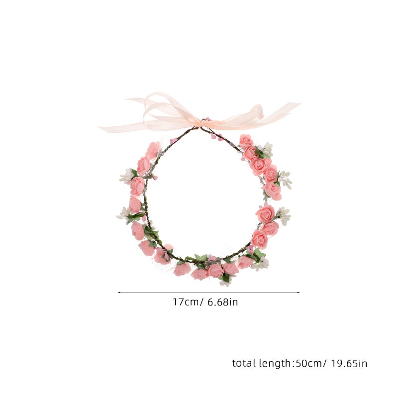 Floral Headband Flower Headband Wedding Floral Hair Accessory Photoshoots Beach Photography Prop for Brides and Bridesmaids - Image 3