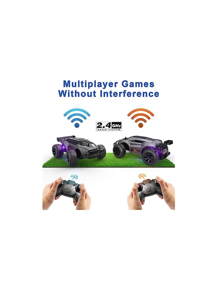 ORiTi Remote Control Car  2.4GHz High Speed Offroad Hobby Rc Racing Car with Colorful Led Lights and Rechargeable Battery Electric Toy Car Gift for 3 4 5 6 7 8 Year Old Boys Girls Kids