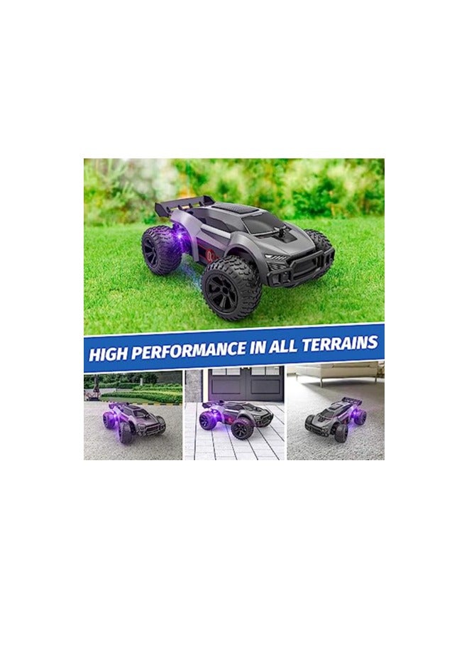 ORiTi Remote Control Car  2.4GHz High Speed Offroad Hobby Rc Racing Car with Colorful Led Lights and Rechargeable Battery Electric Toy Car Gift for 3 4 5 6 7 8 Year Old Boys Girls Kids