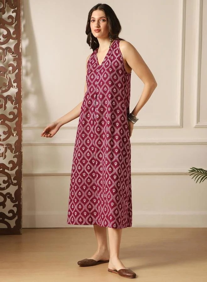 globus Back Twisted Knot Style Flared Hem Midi Dress