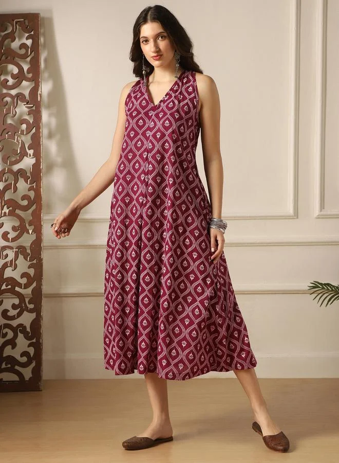 globus Back Twisted Knot Style Flared Hem Midi Dress