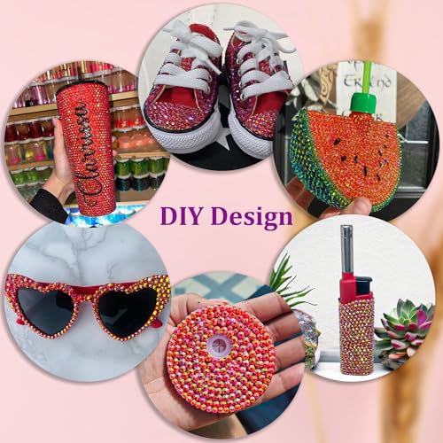 TINKRSTUFF 25000Pcs Resin Jelly Rhinestones for Crafting, Red AB 2-6mm Mixed Sizes Non Hotfix Flatback Gems, Bedazzling Crystal for DIY Crafts Clothing Tumblers Mugs Shoes Fabric Nail Art - Image 4