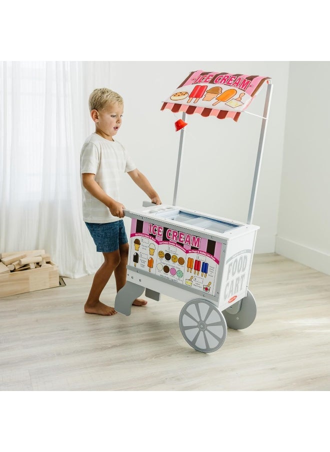 Melissa & Doug عربة الطعام الخشبية للوجبات الخفيفة والحلويات - الأصلية (أطقم اللعب والمطابخ، 40+ قطعة طعام لعب، هدية رائعة من عمر 3 سنوات وما فوق)  - Image 2
