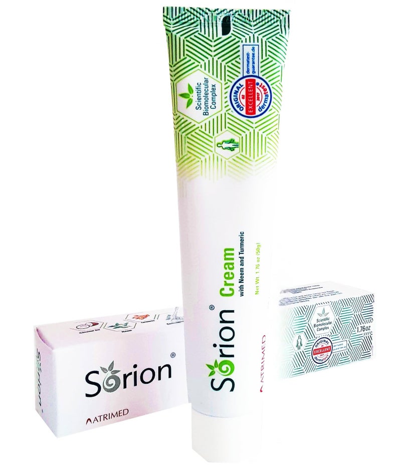 Sorion كريم سوريون - مرطب عشبي للبشرة الجافة والحساسة والمتقشرة مع زيت جوز الهند، النيم، الكركم ونبات بالة إنديغو للعناية بالبشرة - Image 1