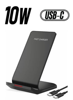 Generic Fast Wireless Charger, 10W Max PowerWave Stand Upgraded, Qi-Certified, Charging iPhone SE, 11, 11 Pro, Pro Max, XR, Xs XS, X, 8, 8 Plus, Galaxy S20 S10 S9, Note 10 9 (No AC Adapter)  - Image 1