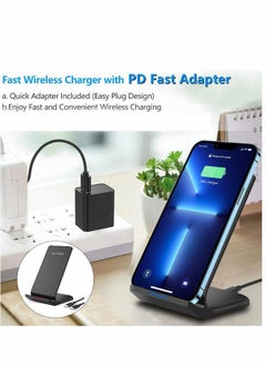 Generic Fast Wireless Charger, 10W Max PowerWave Stand Upgraded, Qi-Certified, Charging iPhone SE, 11, 11 Pro, Pro Max, XR, Xs XS, X, 8, 8 Plus, Galaxy S20 S10 S9, Note 10 9 (No AC Adapter)  - Image 2