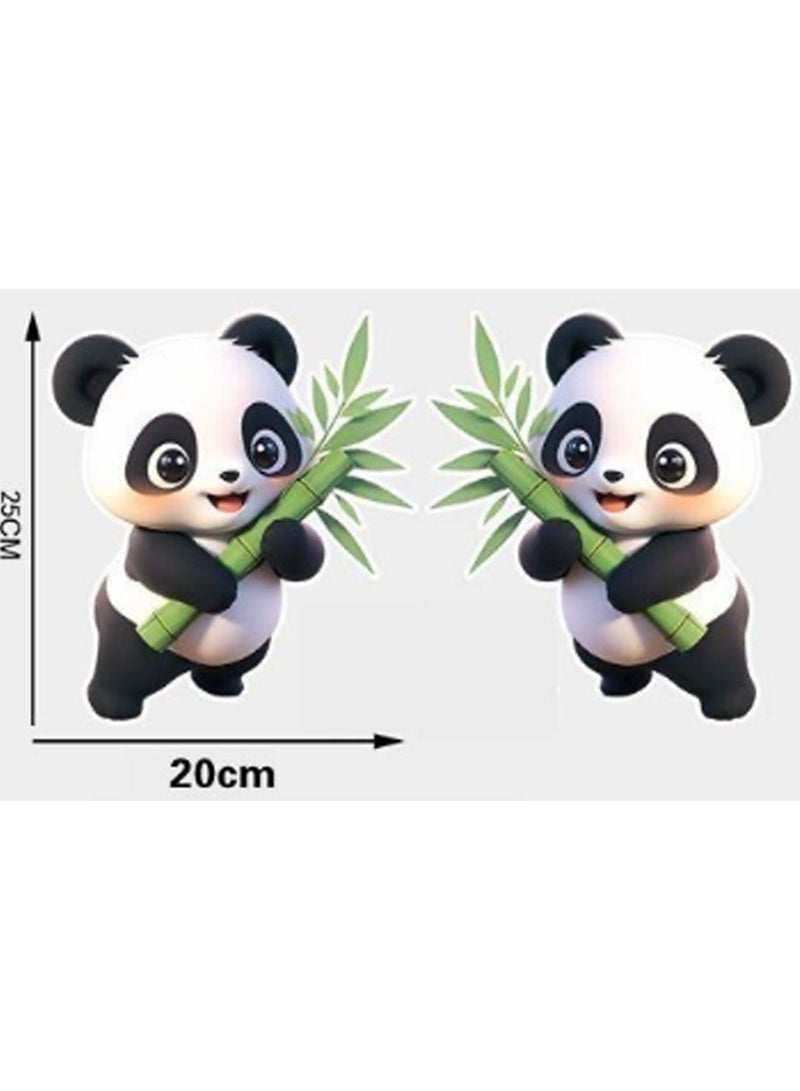 3d Bamboo Panda Shape Decal And Bumper Sticker Universal Car Scratch Decal Sticker, Waterproof And Sun Protection - Image 2