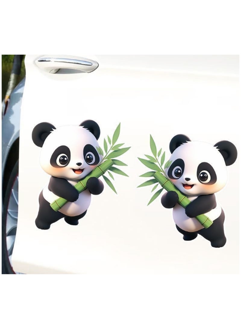 3d Bamboo Panda Shape Decal And Bumper Sticker Universal Car Scratch Decal Sticker, Waterproof And Sun Protection - Image 3