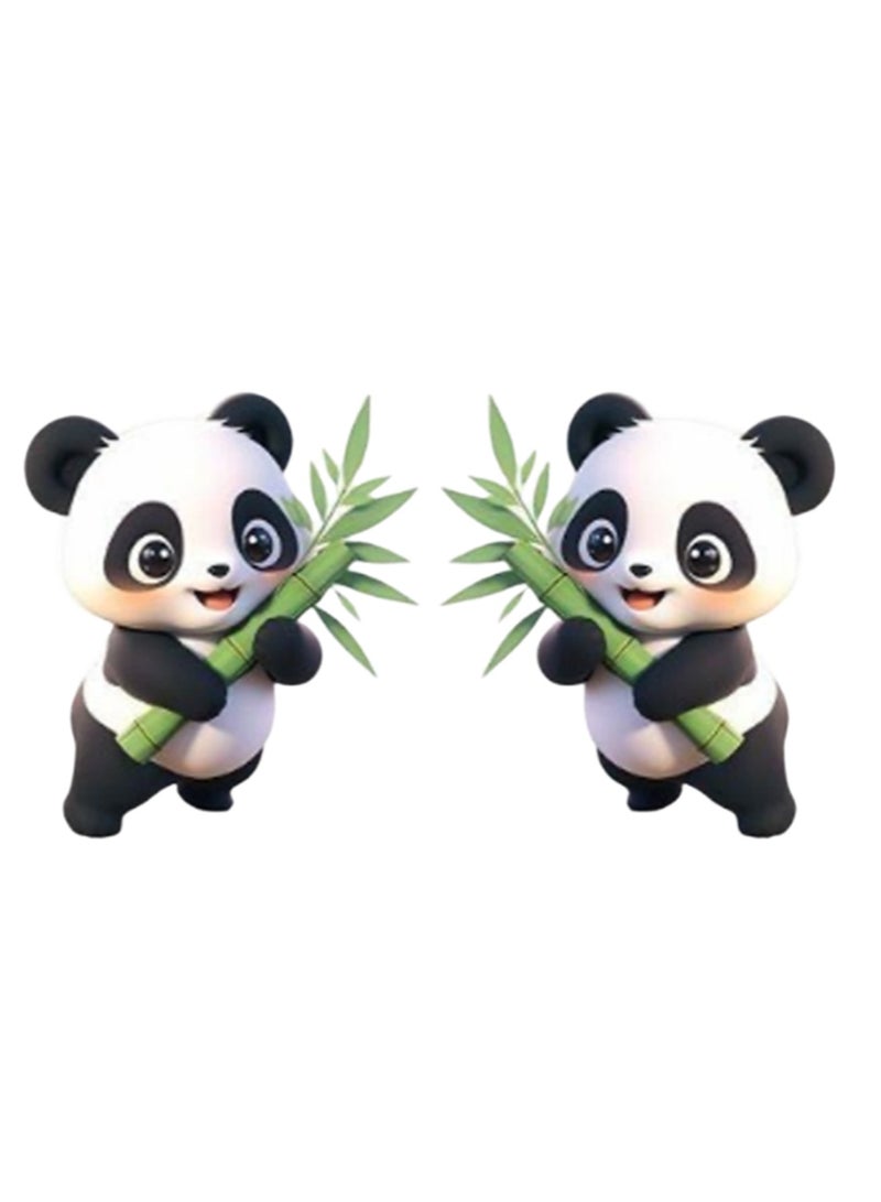 3d Bamboo Panda Shape Decal And Bumper Sticker Universal Car Scratch Decal Sticker, Waterproof And Sun Protection - Image 1
