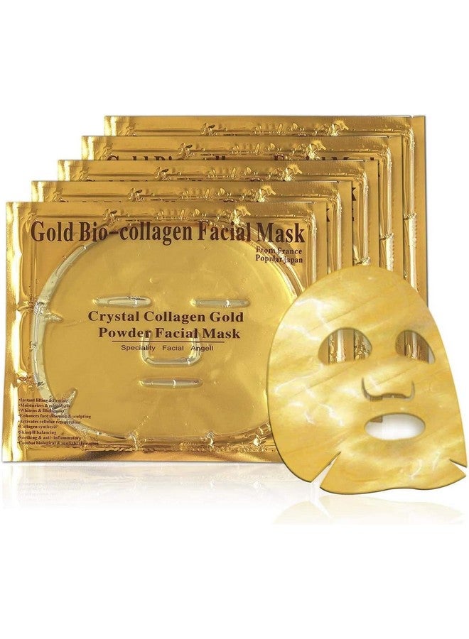 VPGS قناع الوجه VPGS 24K ذهب قناع الكولاجين الحيوي لمكافحة الشيخوخة، تبييض، انتفاخ، مكافحة التجاعيد، ترطيب، تجديد الأنسجة العميقة وترطيب البشرة X 5Pack - Image 1