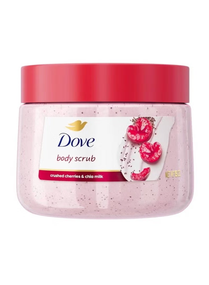 Dove Body Scrub Crushed Cherries and Chia Milk - 15oz - Image 1