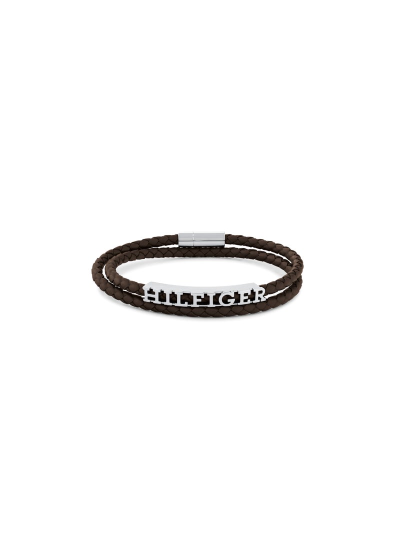 TOMMY HILFIGER TH JEWELRY BRYAN MENS LEATHER & STEEL BRACELET - 2790589  - Image 1