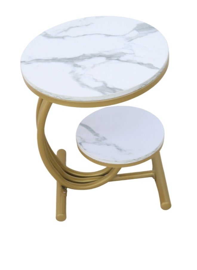 SMART HOME Two-tier coffee and tea table, side service table for serving coffee and tea, suitable for the living room, office and bedroom  - Image 3