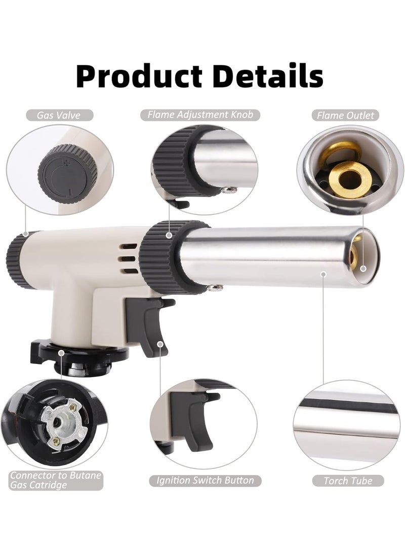 Blow Torch Professional Kitchen Blow Torches Kitchen Cooking Torch Adjustable Flame Gas Torch Ignition Flamethrower Burner Baking, Cooking, Camping and BBQ - Image 2