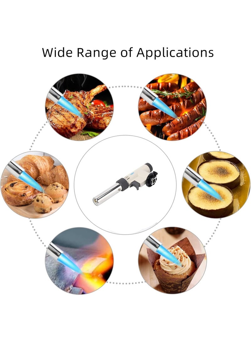 Blow Torch Professional Kitchen Blow Torches Kitchen Cooking Torch Adjustable Flame Gas Torch Ignition Flamethrower Burner Baking, Cooking, Camping and BBQ - Image 5