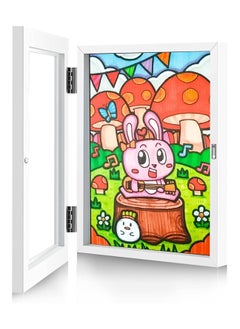 Generic Drawing frame can be filled with 25 x 34cm pictures Suitable for children's painting, children's art project, school, home or office (White)  - Image 1