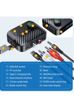 Bluetooth Transmitter Receiver, Bluetooth Transmitter Receiver with Display, V5.3 Bluetooth Receiver for Home Stereo/Headphones/Speakers/Home Theater/Tv/Low Latency - pzsku/Z95A0BCF343627A1A63B8Z/45/_/1730911073/19b26b8f-2654-4c9d-bfb7-485bb1399e3c