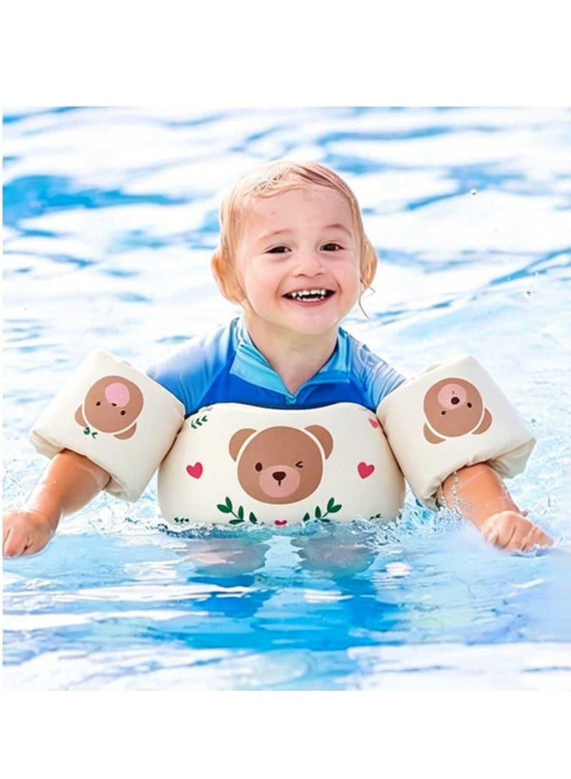 SODANEED Toddler Swim Vest, Water Wings Arm Floaties for 2-8 age, Swim Vest Cute Cartoon Swimming, Swim Arm Bands, Float Sleeves Swimming Armbands for Sea/Pool/Beach - Image 1