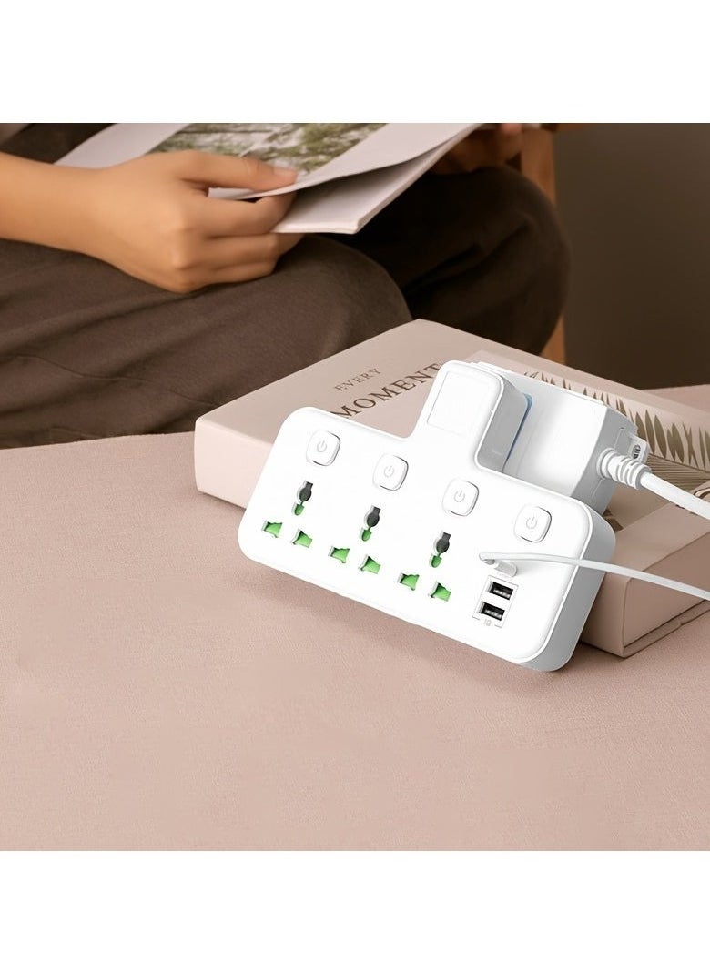 Generic British Standard Plug Wall-mounted Independent Switch Power Socket With 3 Sockets, 2 USB Ports, And 1 Type C  - Image 2
