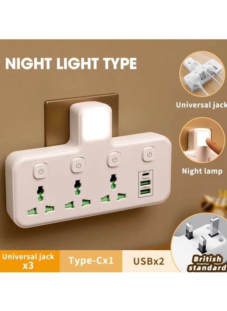 Generic British Standard Plug Wall-mounted Independent Switch Power Socket With 3 Sockets, 2 USB Ports, And 1 Type C  - Image 3