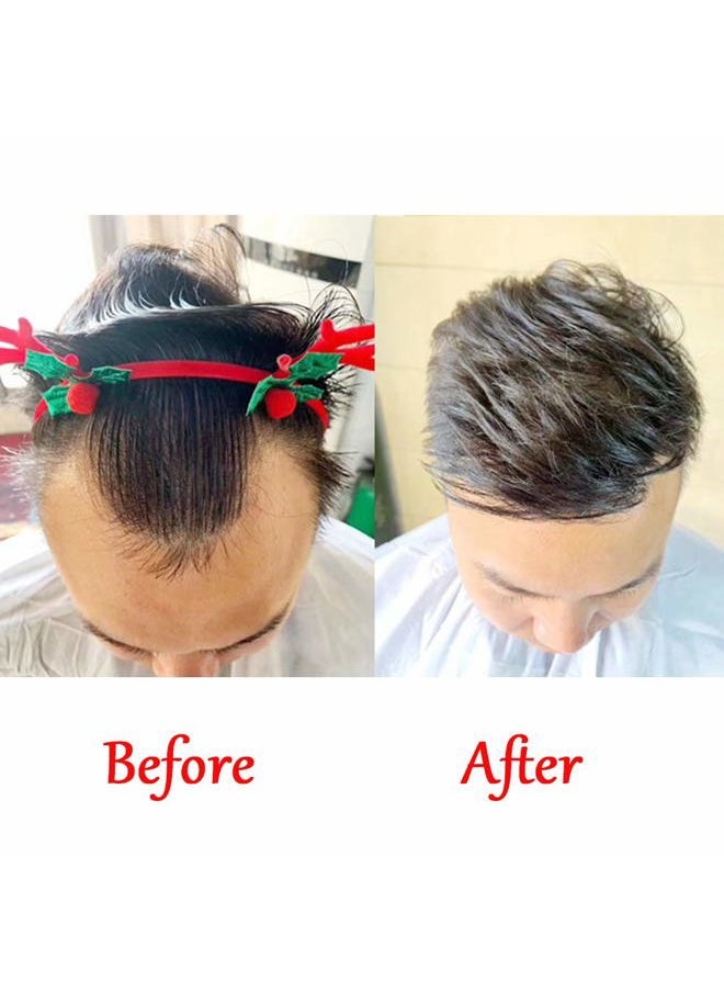 ZigZag Hair - Mens Hairline Toupee 1.5x7inch V-Shape Toupee for Men Real Human Hair Soft Thin Skin Mens Hairpieces Hair Replacement System (1.5x7inch, 1B) - Image 1