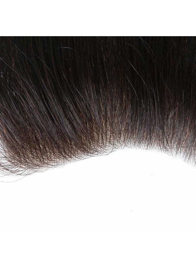 ZigZag Hair - Mens Hairline Toupee 1.5x7inch V-Shape Toupee for Men Real Human Hair Soft Thin Skin Mens Hairpieces Hair Replacement System (1.5x7inch, 1B) - Image 1