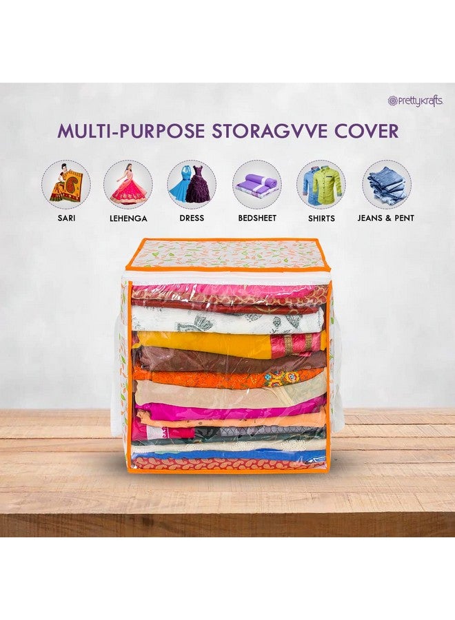 بريتي كرافتس غطاء الساري من PrettyKrafts XL، حقيبة تخزين الملابس، حقيبة تنظيم التخزين، إغلاق بسحاب وواجهة شفافة، حقيبة تخزين الملابس، منظم خزانة الملابس، مقاس (15 × 12 × 15 بوصة)، عبوة من 4 قطع، متعدد الألوان - Image 2