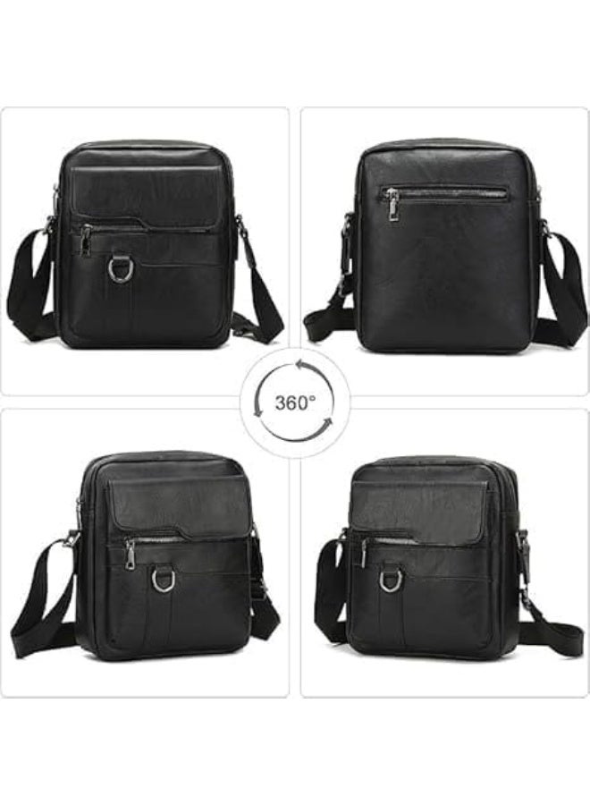 Classic Men’s Genuine Leather Crossbody Bag – Elegant & Practical with Adjustable Strap & Multiple Pockets (Code 220287) - Image 3