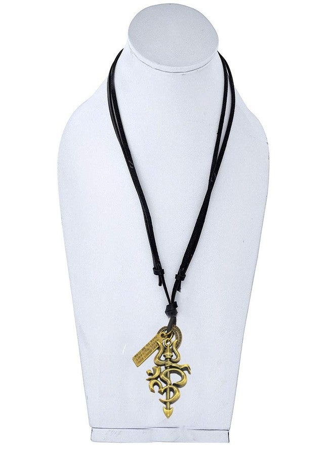Sullery Lord Shiv Trishul's Pendant for Men and Boys with Rope Chain Gold Plated Brass Necklace Pendant for Men and Boys - Image 2