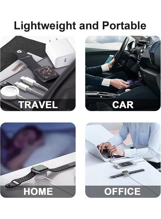 Type C 3-in-1 Fast Charging for iPhone&Watch(1.2m)White，Premium Charger Cable，Smart Watch Magnetic Cable For Watch Series 9 8 7 6 5 4 3 2 1 SE1 SE2 & iPhone 15/14/13/12/11  - Image 5