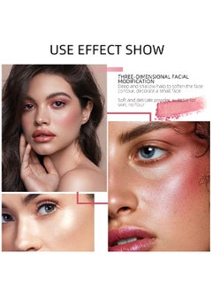 Menow Powder Shimmer Blush, Powdery Blush For Cheeks Tint, Long-Wearing, Natural-Looking Face Foundation Bright Peach Blusher For Daily Wear  - Image 3