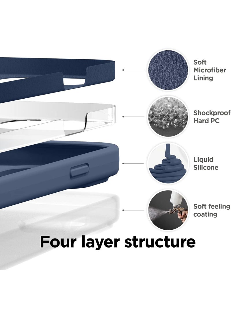 Rock Pow - Compatible with iPhone 15 Pro Case Liquid Silicone Case Full Body Protective Cover Shockproof Slim Phone Case Anti-Scratch Soft Microfiber Lining 6.1 inch - Image 1