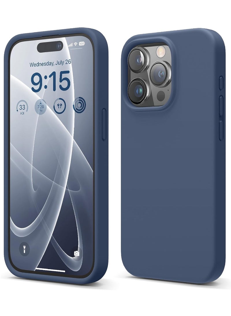 Rock Pow - Compatible with iPhone 15 Pro Case Liquid Silicone Case Full Body Protective Cover Shockproof Slim Phone Case Anti-Scratch Soft Microfiber Lining 6.1 inch - Image 1