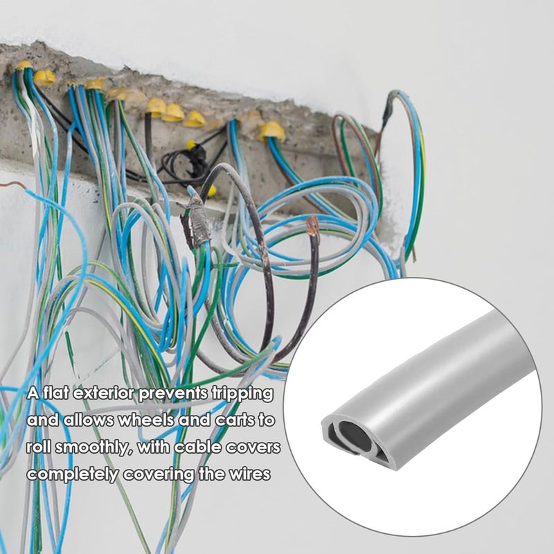 Genérico Electrical Cable for Floor,Floor Cable Cover,PVC Flexible Wire Duct, Fire Retardant Cable Protector - Self Adhesive Floor to Household Management - Image 3