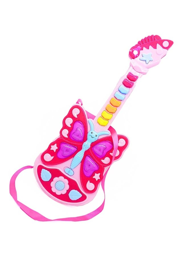 حديقة الألعاب جيتار فلاش للأطفال الصغار - آلة موسيقية تظاهرية من خلال إنشاء الابتسامات بأسلوب الفراشة - Image 1