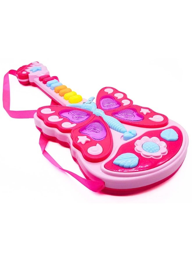 حديقة الألعاب جيتار فلاش للأطفال الصغار - آلة موسيقية تظاهرية من خلال إنشاء الابتسامات بأسلوب الفراشة - Image 2