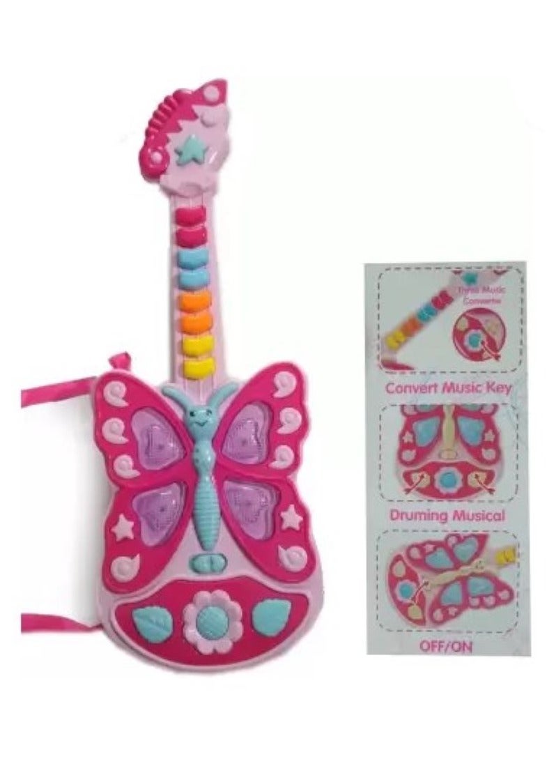 حديقة الألعاب جيتار فلاش للأطفال الصغار - آلة موسيقية تظاهرية من خلال إنشاء الابتسامات بأسلوب الفراشة - Image 3