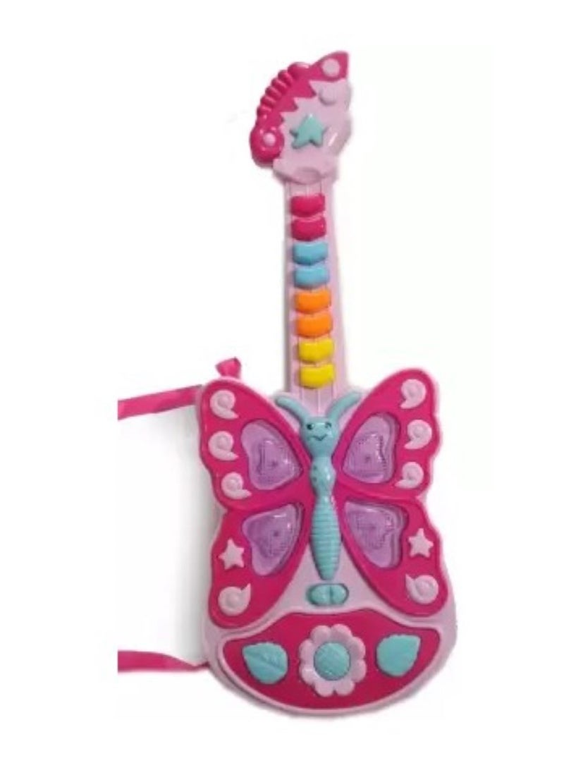 حديقة الألعاب جيتار فلاش للأطفال الصغار - آلة موسيقية تظاهرية من خلال إنشاء الابتسامات بأسلوب الفراشة - Image 4