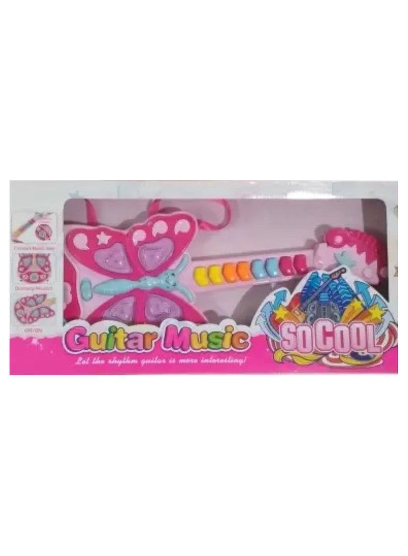حديقة الألعاب جيتار فلاش للأطفال الصغار - آلة موسيقية تظاهرية من خلال إنشاء الابتسامات بأسلوب الفراشة - Image 5