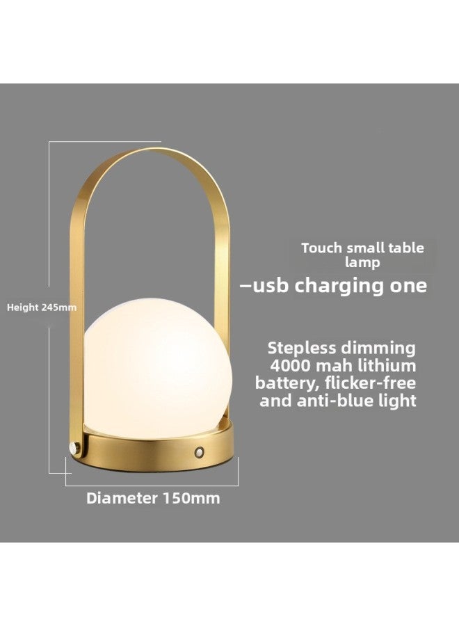 Smart Desk Lamp Nordic Post-Modern USB Rechargeable LED Eye Protection Touch Dimming Bedroom Bedside Glass Night Light