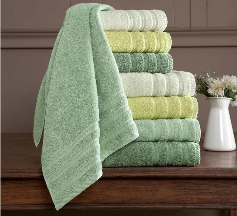 هوبي Rainbow 70 x 140 4 Towel Set Water Green