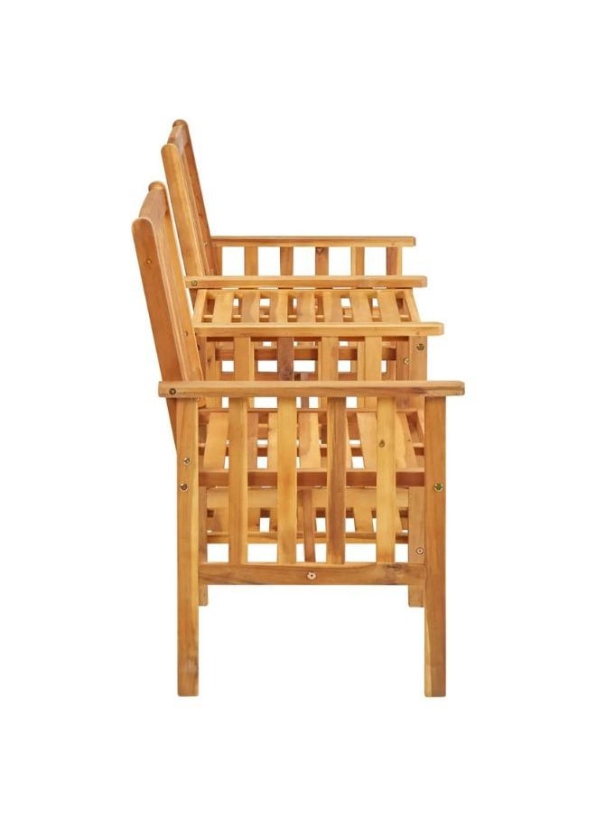 vidaxl vidaXL Garden Chairs with Tea Table 159x61x92 cm Solid Acacia Wood  - Image 2