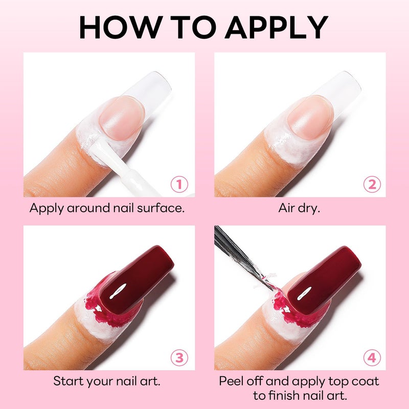 AIMEILI Latex Tape Skin Protector for Nail Art 15ml, Peel off Cuticle Guard for Stamping Nail Polish Barrier Manicure Cuticle for Women - Image 4